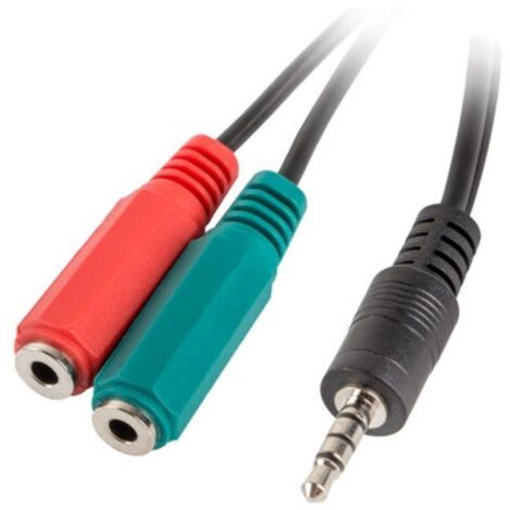 Lanberg AD-0023-BK cable de audio 0.2 m 3.5mm 2 x 3.5mm Schwarz