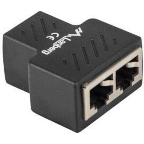 Lanberg ADS-RJ45-2RJ45-OS cable divisor y combinador Divisor de señal para cable coaxial Negro
