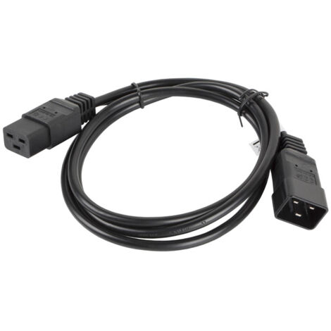 Lanberg CA-C19E-10CC-0018-BK cable de transmisión Negro 1,8 m C19 acoplador C20 acoplador