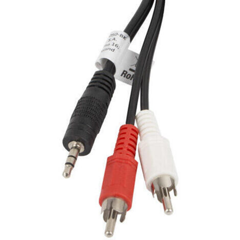 Lanberg CA-MJRC-10CC-0050-BK cable de audio 5 m 3,5mm 2 x RCA Negro