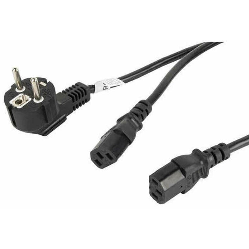 

Cable de Alimentación SCHUKO CEE 7/7 A 2X IEC320 C13 Negro - Lanberg