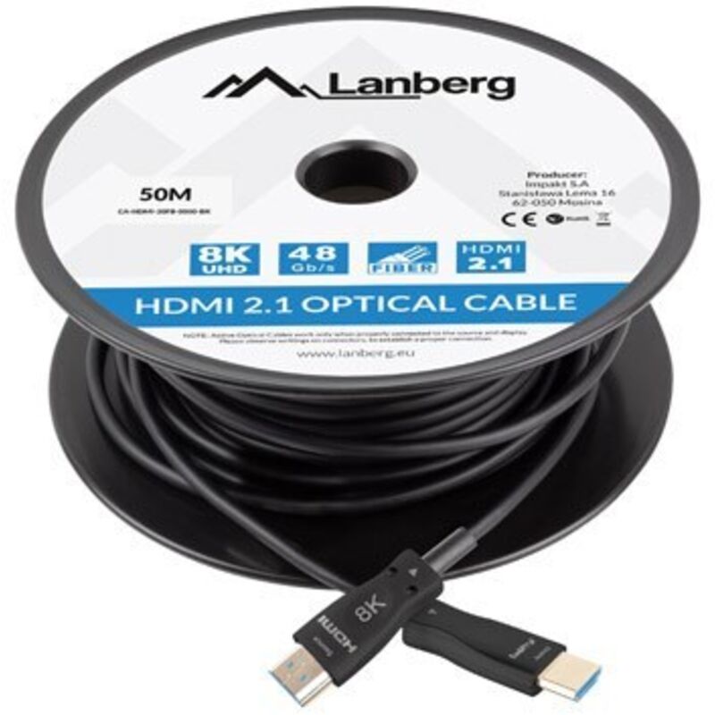 Câble hdmi m/m V2.1 50M 8K optique aoc - Lanberg