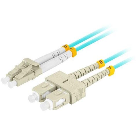 Lanberg MM LC/UPC-SC/UPC DUPLEX 3.0MM OM3 50/125 LSZH 2m aqua Glasfaser-Patchkabel