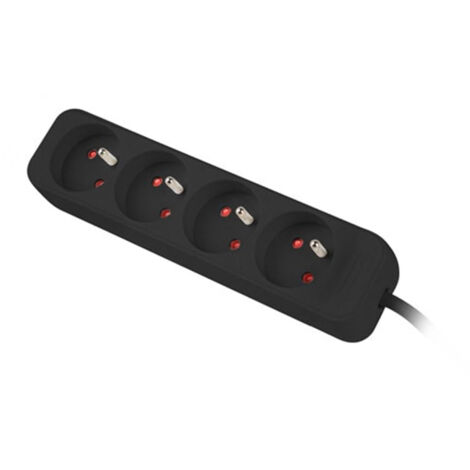 LANBERG MULTIPRISES 1,5 M 4 X 230 V PL CÂBLE EN CUIVRE DE QUALITÉ SUPÉRIEURE NOIR PS0-04E-0150-BK