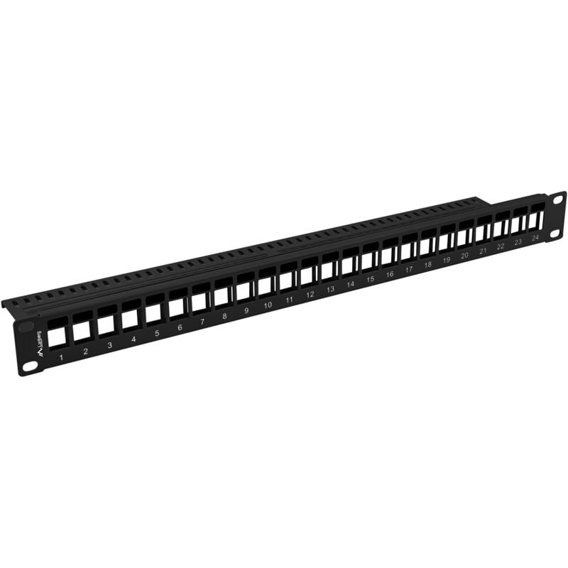 Lanberg - Panneau de brassage configurable pour keystone 19' de 24 RJ45 avec ftp et UTP1U PPKS-1024-B
