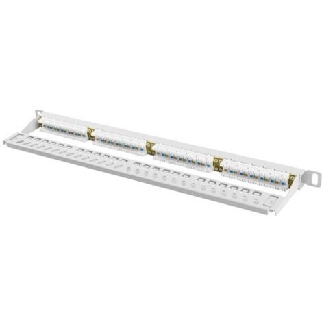 LANBERG Patch Panel 24 Port 0.5U, Kat. 6, Grau