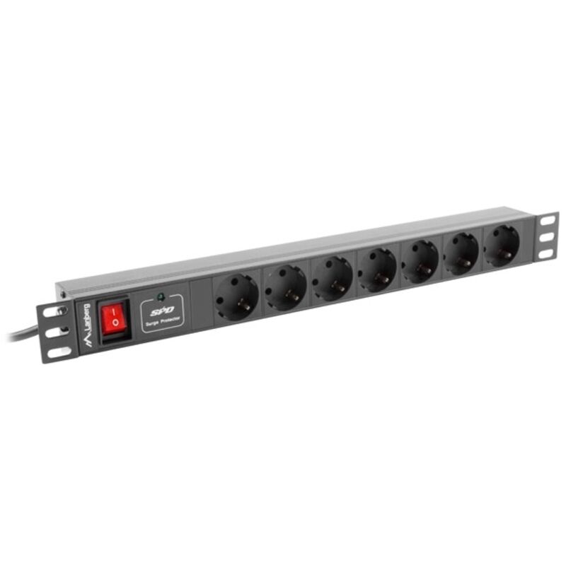 Bloc d'alimentation Lanberg 1u 16a rack 19 7x socket black 2m