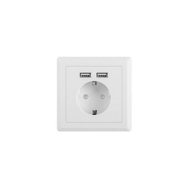 

Roseta DE Pared AC-WS01-USB2-F con Toma SCHUKO 16A Y 2 Puertos USB 2.1A Color Blanco - Lanberg