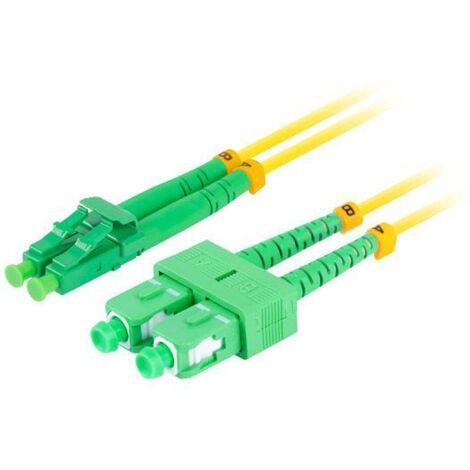 Lanberg SM SC/APC-LC/APC Duplex 3,0 mm LSZH G657A1 Glasfaser-Patchkabel 1 m Gelb