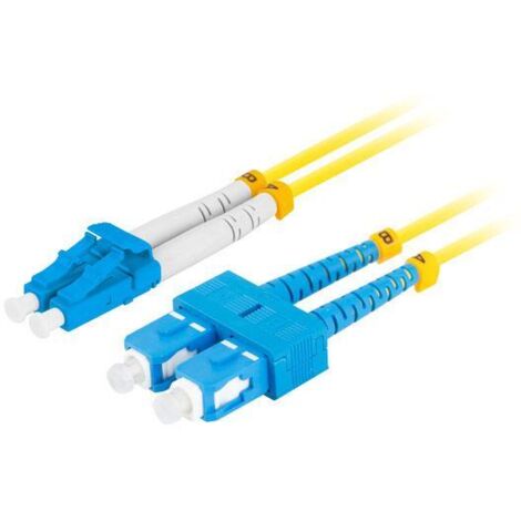 Lanberg SM SC/UPC-LC/UPC Duplex 3,0 mm LSZH G657A1 Glasfaser-Patchkabel 3 m Gelb