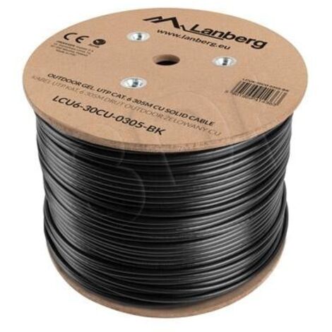 Lanberg UTP-Kabel Cat.6 305 m Schwarz - Netzwerkinstallationen