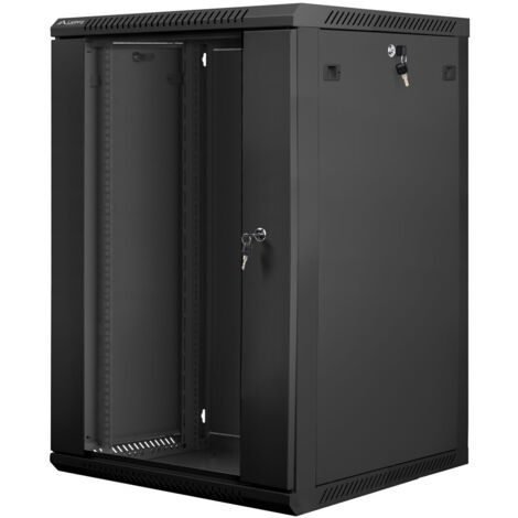 Lanberg WF01-6618-10B Armadio rack murale nero 18U