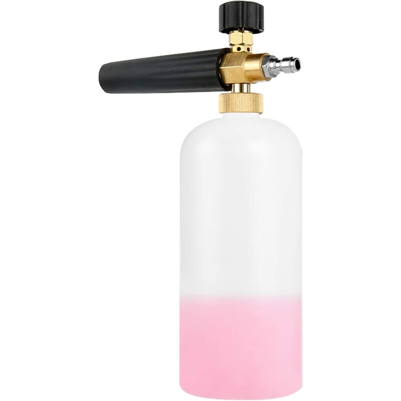 Lance à Mousse de Neige, 1L 1/4' à Libération Rapide Canon à Mousse pour Nettoyeur Haute Pression, Réglable Buse de Distributeur de Savon Bouteille