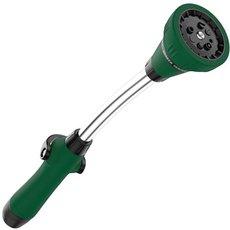 Lance Arroseur à 8 Fonctions et Grip Ergonomique avec Connexion Rapide pour Tuyau de Jardin, 15 Pouces, Matériau Métal/Plastique et Standard US/EU