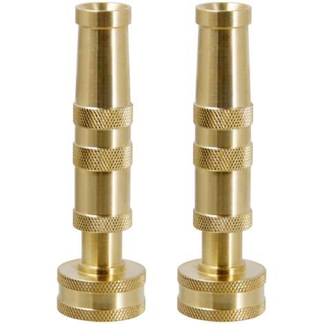 Lance d'arrosage en laiton, lance réglable par rotation en laiton robuste, lot de 2 (4 po)