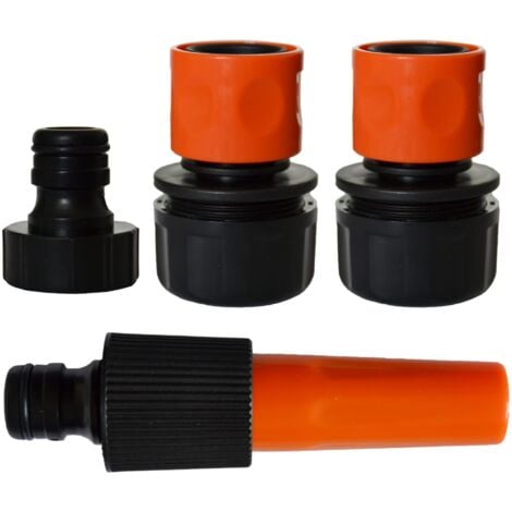 JARDIBRIC Kit lance d'arrosage avec raccords 25 mm et nez de robinet 26x34
