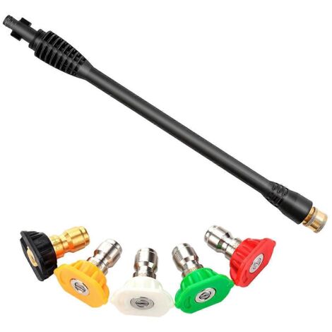Lance de nettoyeur haute pression avec 5 embouts de buse, pour