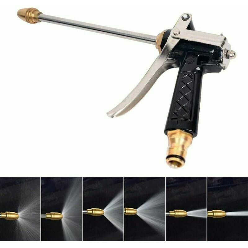 Lance nettoyeur haute pression - Pistolet d'arrosage - Buse métallique - Pistolet de lavage haute pression - Eau rotative à 360 ° - Pour lavage de