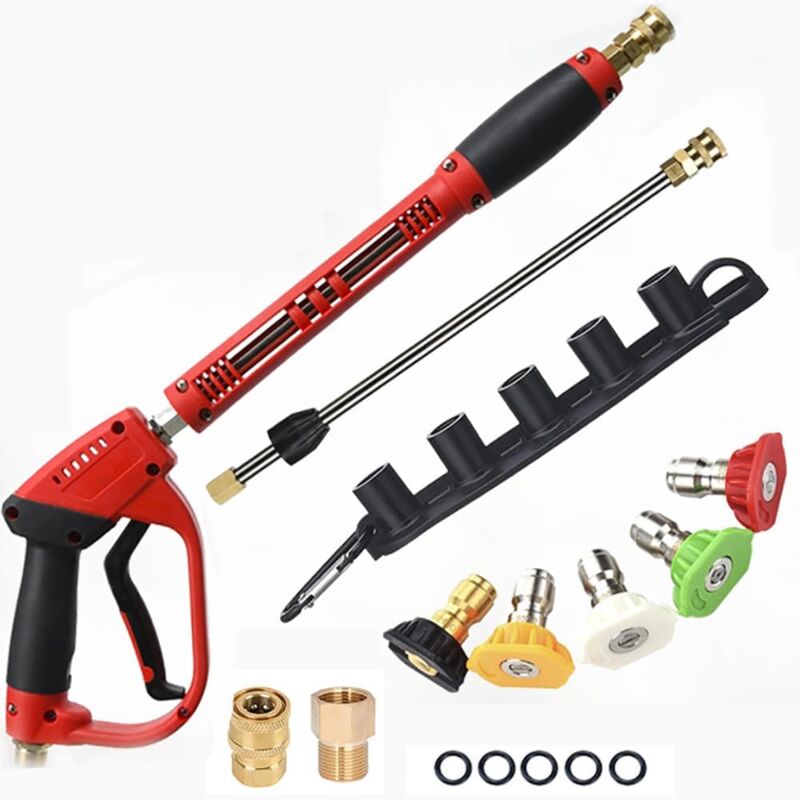 Lance Nettoyeur Haute Pression,Pistolet Nettoyeur Haute Pression,Pistolet Haute Pression,5000 psi Pistolet de Nettoyage Haute Pression avec rallonge