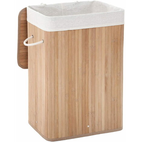 LANCE - Panier à linge style moderne salle de bain/chambre - 40x30x60 cm - Panier pliable