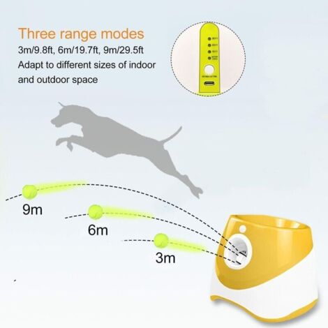 Lanceur de balle automatique pour chien lanceur de balle interactif pour animaux de compagnie jeu de lancer pour extérieur intérieur