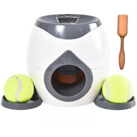 Lanceur de balles pour chien de compagnieIntelligence training machine de récompense interactiveToy tennis ball snack machine Grey