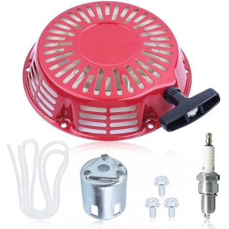 Lanceur Démarreur à Rappel Kit pour Honda GX390 GX340 GX610 GX620 GXV390 Moteurs avec BPR5ES Bougie D'allumage + Câble de traction + Coupelle de lanceur + Vis(M610)