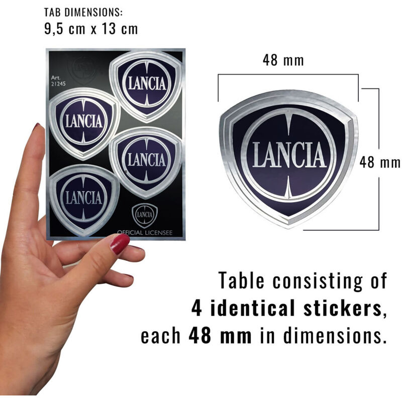 Lancia Adesivi Chrome Tabs - Modello: 4 LOGHI