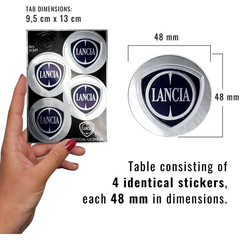 Lancia Adesivi Chrome Tabs - Modello: 4 LOGHI TONDI