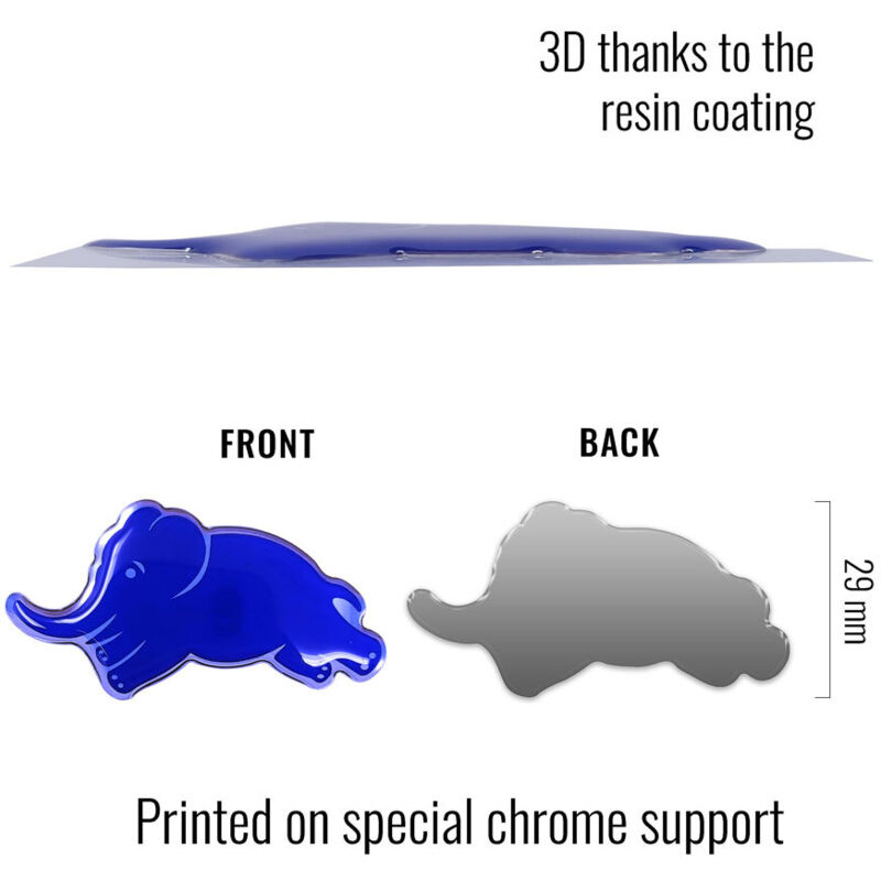 Lancia Adesivo 3D Elefantino - Colore: BLU