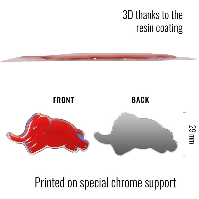 Lancia Adesivo 3D Elefantino - Colore: ROSSO