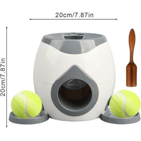 Lanciatore automatico di palline per cani con 2 palline da tennis per l'addestramento dei cani, distributore interattivo di cibo per cani da esterno, giocattoli per cani