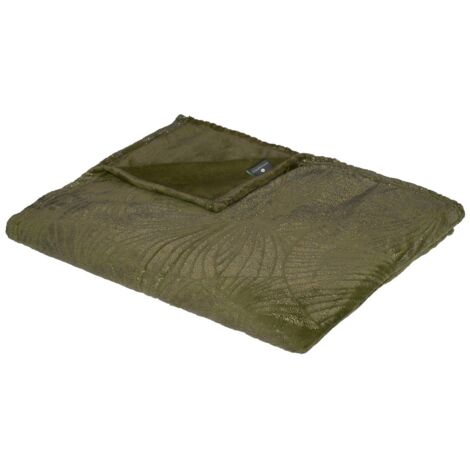 Lancio in flanella verde cachi 180x230cm - Atmosphera créateur d'intérieur