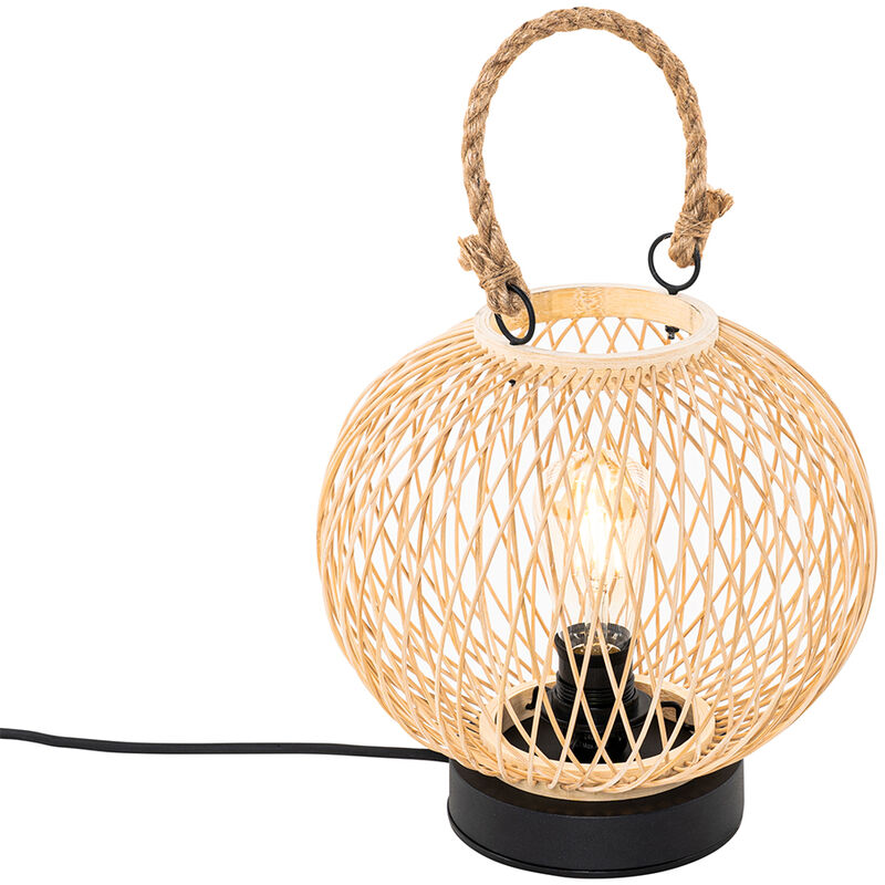 Image of Rustic Outdoor Table Lamp Rattan -&hellip;