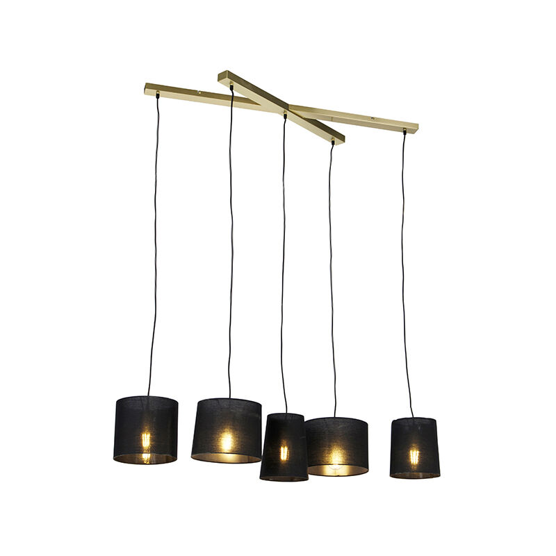 Rustic hanging lamp brass 5-light - Hermina