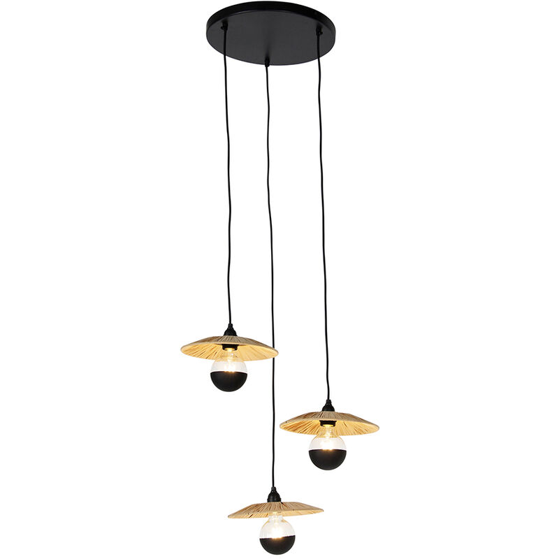 Image of Rustic Pendant Light Black with Rope&hellip;