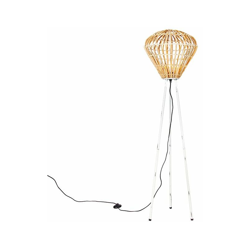 Image of Country Style Tripod Floor Lamp Bamboo&hellip;