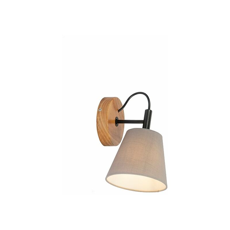 Country wall lamp wood with gray - Cupy - Grey