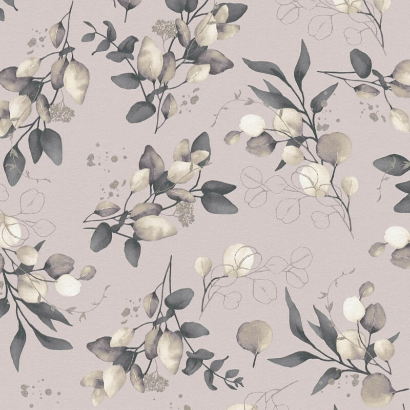 Profhome - Landhaus Tapete 397684 Vliestapete Glatt Mit Floralen Ornamenten Und Metallischen Akzenten Beige Schwarz Creme-weiß Gold 5, 33 M2
