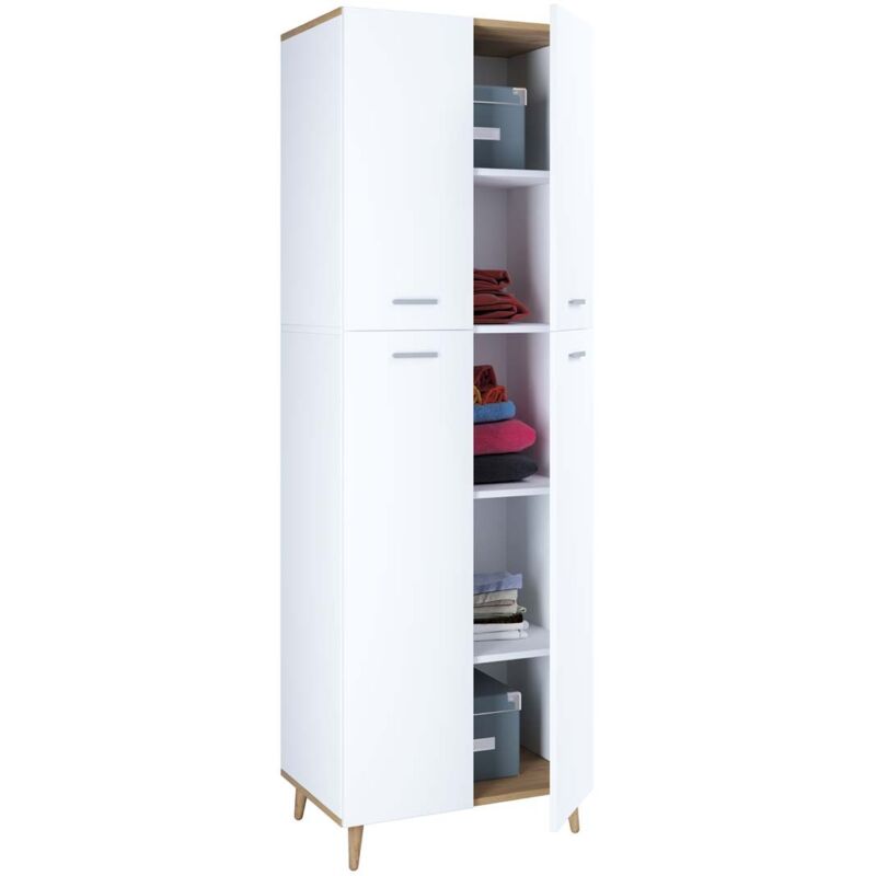 Ebuy24 - Particularités Landos h. 184 x l. 60 x p. 39 cm Blanc/Hong Eiche