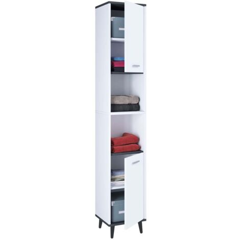 Landos Hochschrank Bad weiß, anthrazit.
