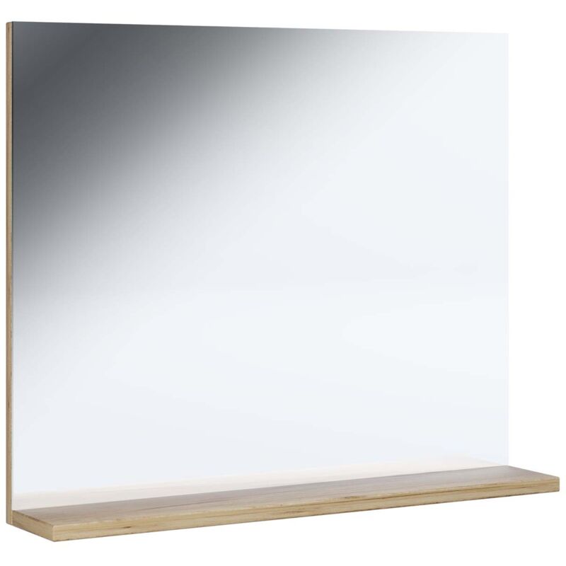 Ebuy24 – Miroir simple de salle de bain 60x50cm – Verre de sécurité ESG – Zone d'archivage 50x8cm – Pour rangement cosmétiques