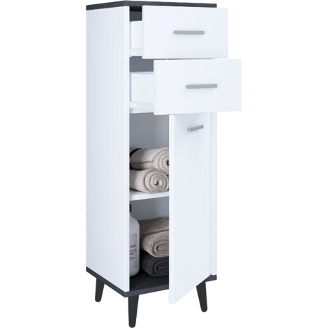 LandosI Hochschrank Bad weiß, anthrazit.