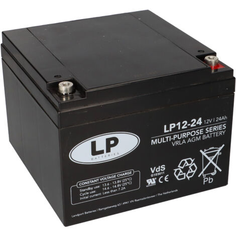 Landport Bleiakku 12V 24Ah AGM Batterie NSA LP12-24 T12 VdS