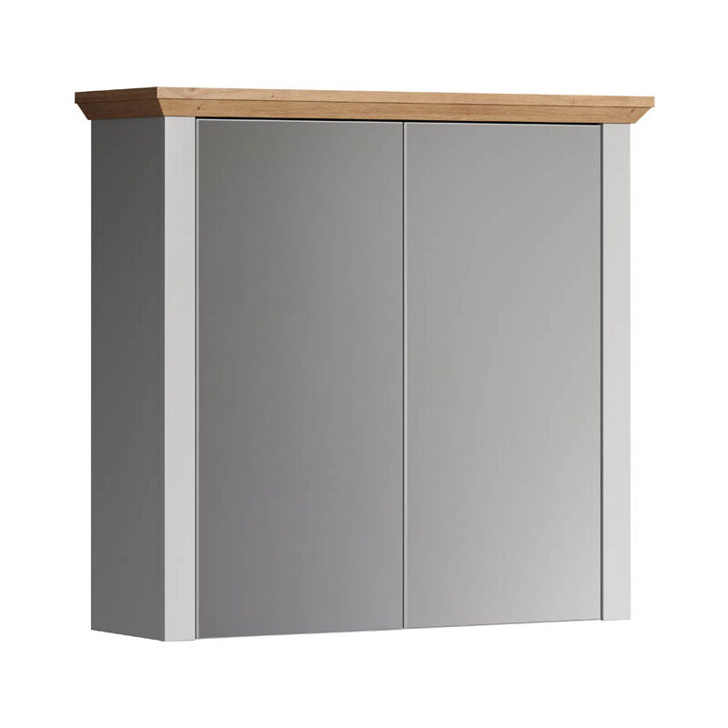 Ebuy24 - Landside armoir de salle de bain avec miroir 2 portes, gris.