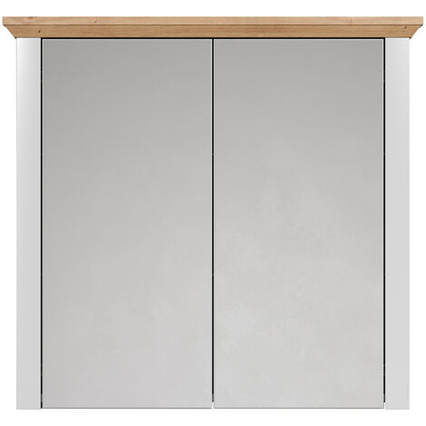 Landside Spiegelschrank Bad 2 Türen, grau.