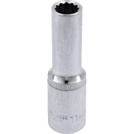 Lange 11 mm Stecknuss 1/2" 12-kant CrV