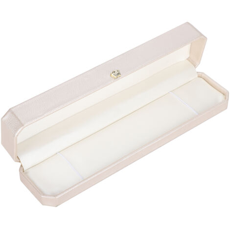 Lange Aufbewahrungsbox für Schmuck, Ketten, Armbänder und Bastelbedarf, hellgold, 23 x 5,5 cm