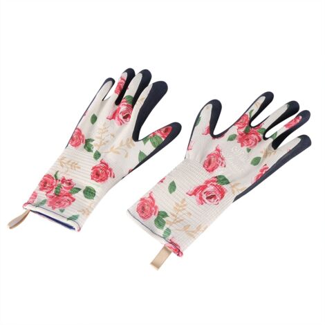 Lange Gartenhandschuhe für Damen, rutschfest, wasserdicht, durchstichfest (Rosa, Größe L)