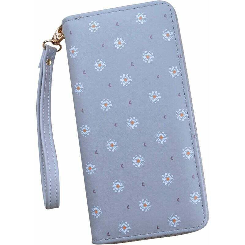 Image of Lange Geldbörse aus PU-Leder mit mehreren Kartenfächern (grau) - Fei Yu